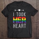 Tadostore I Took Her Heart Lgbt Lesbian Couple Rainbow Tee Shirt