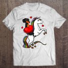 Tadostore Dachshund Wiener Dog Riding Unicorn Valentines Day Tee Shirt