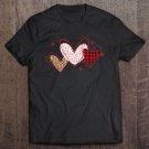 Tadostore Three Valentine's Day Hearts Plaid, Leopard & Love Pattern Tee Shirt
