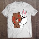 Tadostore Cute Brown Bear Cony Bunny Rabbit Shower Me With Love Kisses Tee Shirt