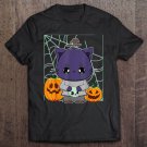 Black Cat And Halloween Pumpkin Feline For Horror Fans Unisex T Shirt