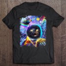 Black Cat Astronaut In Space Eating Pizza Taco Unisex T Shirt