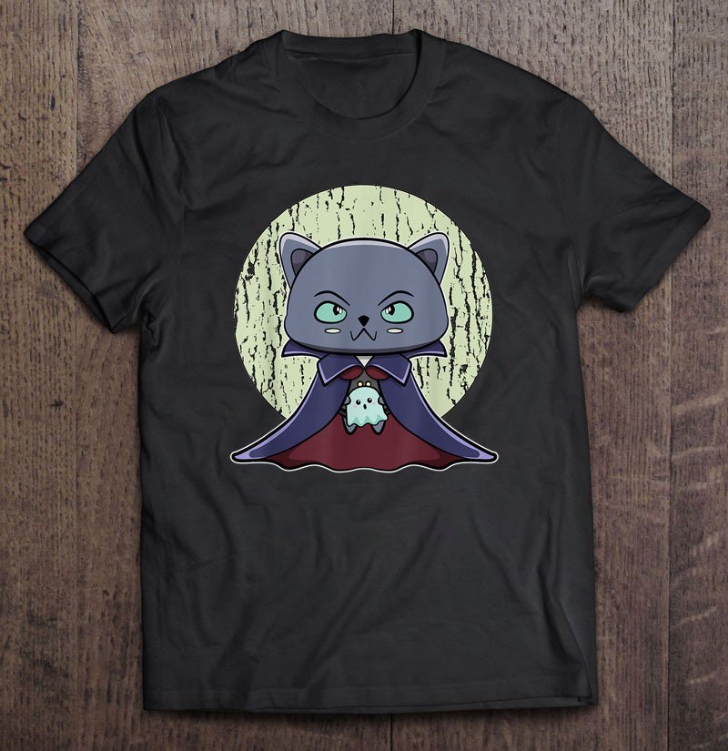 Black Cat Vampire Dracula And Ghost For Halloween Fans Shirt For Men And Women