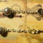 Dangle Earrings with Gray and White Pearls, Silver
