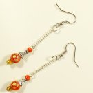 Red Dangle Millefiori Murano Venetian Glass Earrings