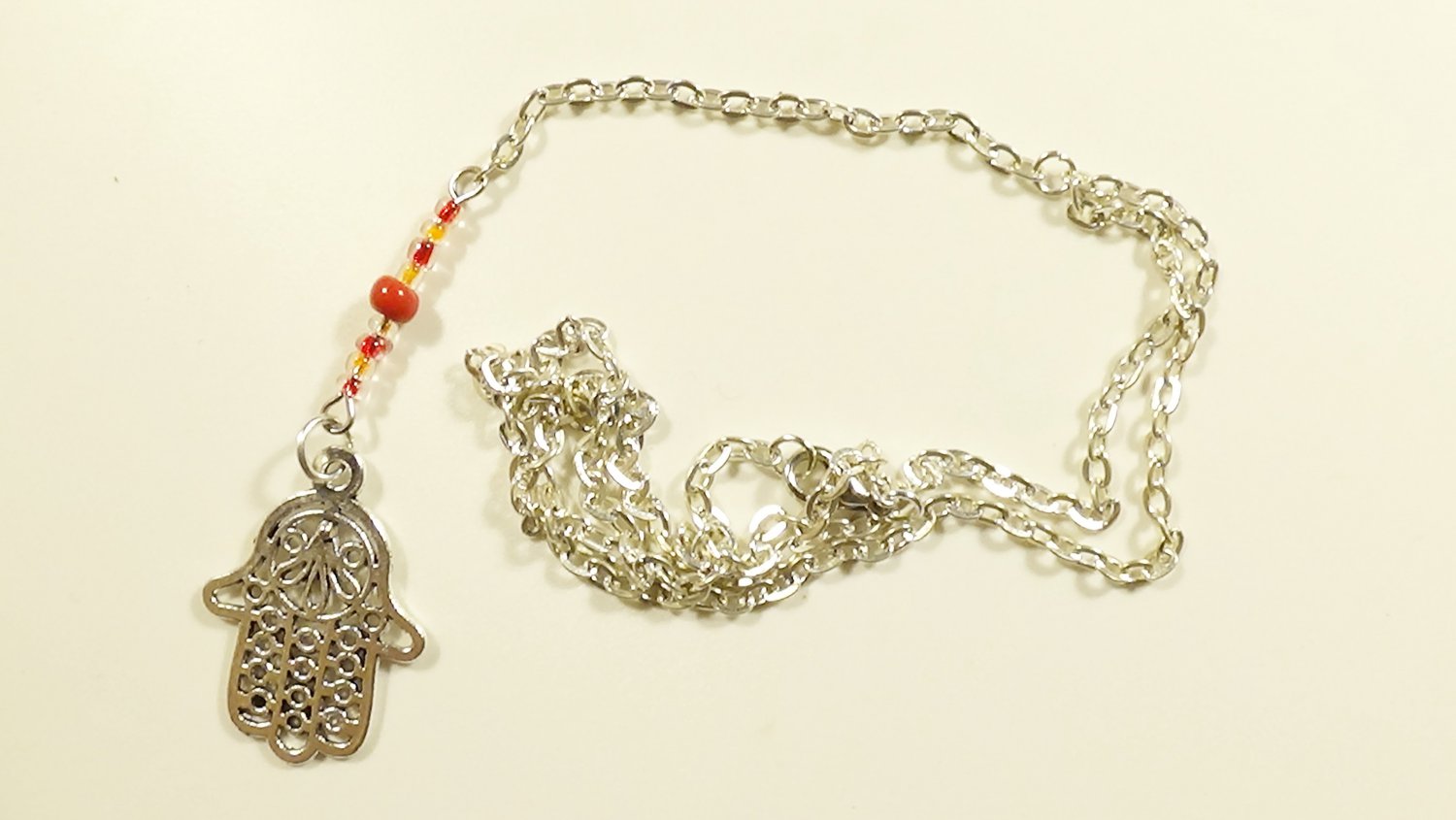 Necklace with Hamsa Amulet Pendant
