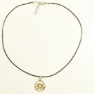 Black Necklace with Lotus Flower Pendant
