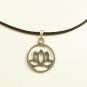 Black Necklace with Lotus Flower Pendant
