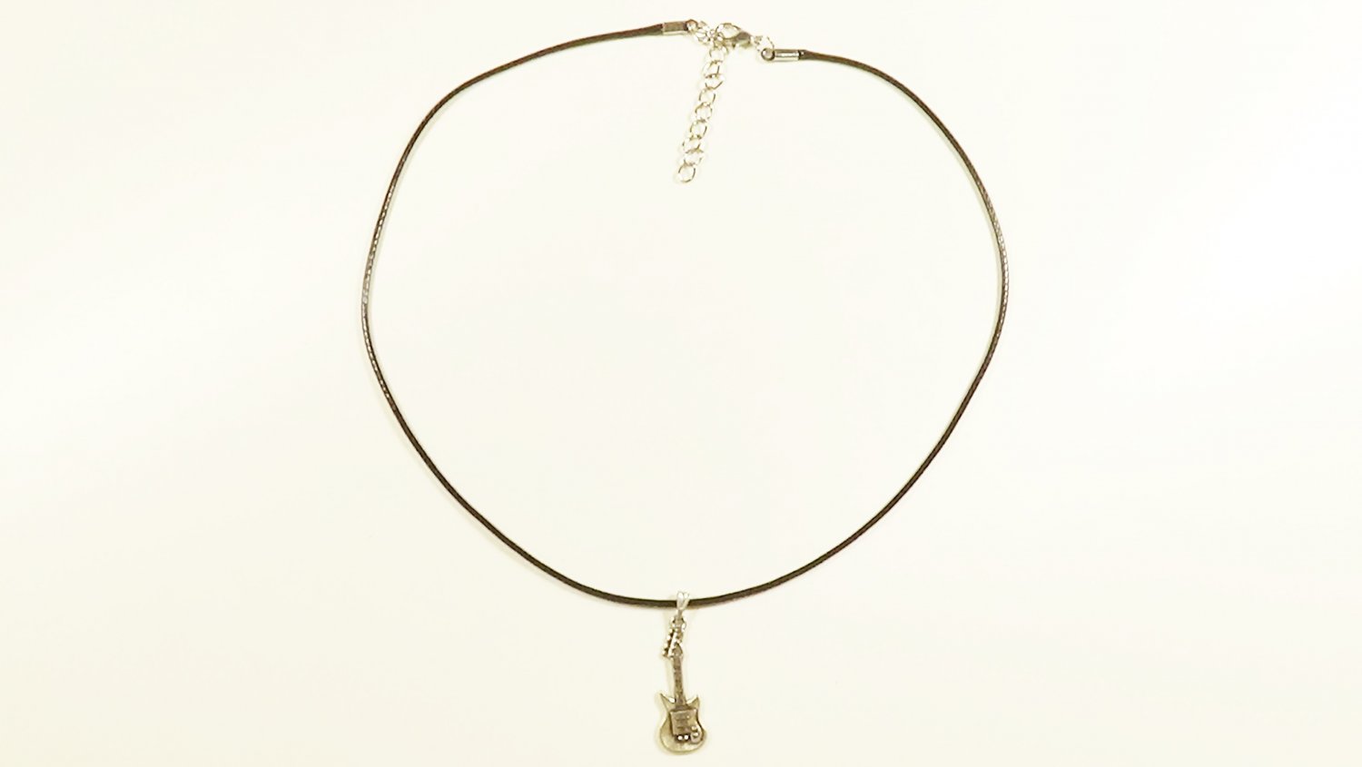 Black Necklace with Guitar Shaped Pendant