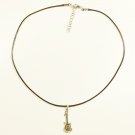 Black Necklace with Guitar Shaped Pendant