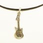 Black Necklace with Guitar Shaped Pendant