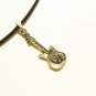 Black Necklace with Guitar Shaped Pendant