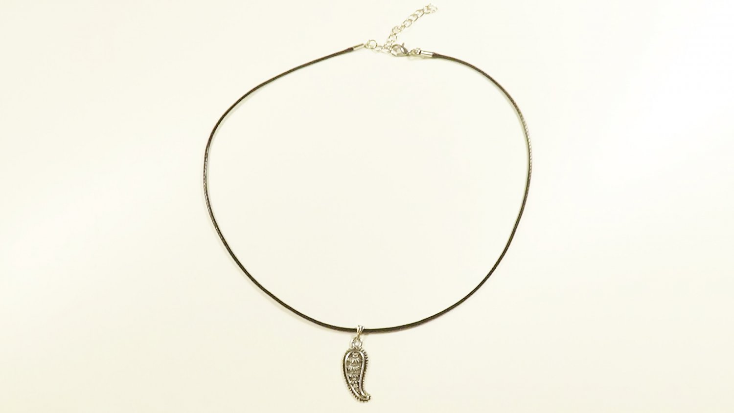 Black Necklace with Wing Shaped Pendant