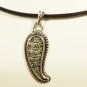 Black Necklace with Wing Shaped Pendant