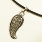 Black Necklace with Wing Shaped Pendant