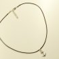 Black Necklace with Nautical Anchor Pendant
