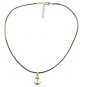 Black Necklace with Nautical Anchor Pendant