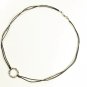 Circle Pendant Necklace for Men, Black Cord, Silver