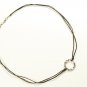 Circle Pendant Necklace for Men, Black Cord, Silver