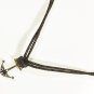 Nautical Anchor Pendant Necklace for Men, Black Cord, Silver