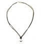 Nautical Anchor Pendant Necklace for Men, Black Cord, Silver