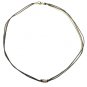 Metal Bead Pendant Necklace for Men, Black Cord, Silver