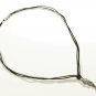 Metal Wing Pendant Necklace for Men, Black Cord, Silver