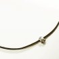 Metal Skull Pendant Necklace for Men, Black Suede, Silver