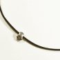 Metal Skull Pendant Necklace for Men, Black Suede, Silver