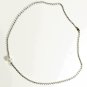 White Pearl Surgical Stainless Steel Ball Chain Necklace for Men, Silver