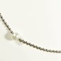 White Pearl Surgical Stainless Steel Ball Chain Necklace for Men, Silver