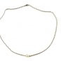 White Pearl Surgical Stainless Steel Ball Chain Necklace for Men, Silver