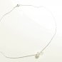 White Pearl Chain Necklace, Silver