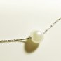 White Pearl Chain Necklace, Silver