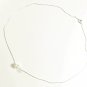 White Pearl Chain Necklace, Silver