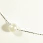 White Pearl Chain Necklace, Silver