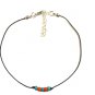 Cord Anklet for Men with Turquoise and Coral Red Beads