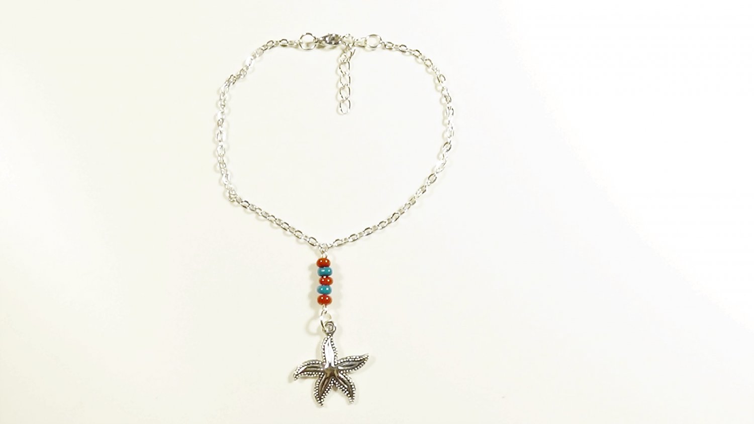 Starfish Pendant Chain Anklet for Women, Silver
