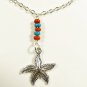 Starfish Pendant Chain Anklet for Women, Silver