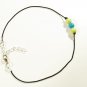 Cord Anklet for Men with Blue and Green Beads