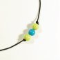 Cord Anklet for Men with Blue and Green Beads