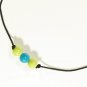 Cord Anklet for Men with Blue and Green Beads