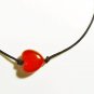 Cord Anklet for Women with Red Heart Bead