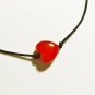 Cord Anklet for Women with Red Heart Bead