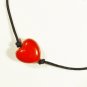 Cord Anklet for Women with Red Heart Bead