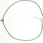 Horn Pendant Necklace for Men, Black Cord, Silver