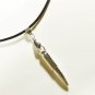 Bullet Pendant Necklace for Men, Black Cord, Silver