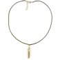 Bullet Pendant Necklace for Men, Black Cord, Silver