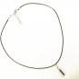 Bullet Pendant Necklace for Men, Black Cord, Silver