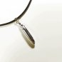 Bullet Pendant Necklace for Men, Black Cord, Silver